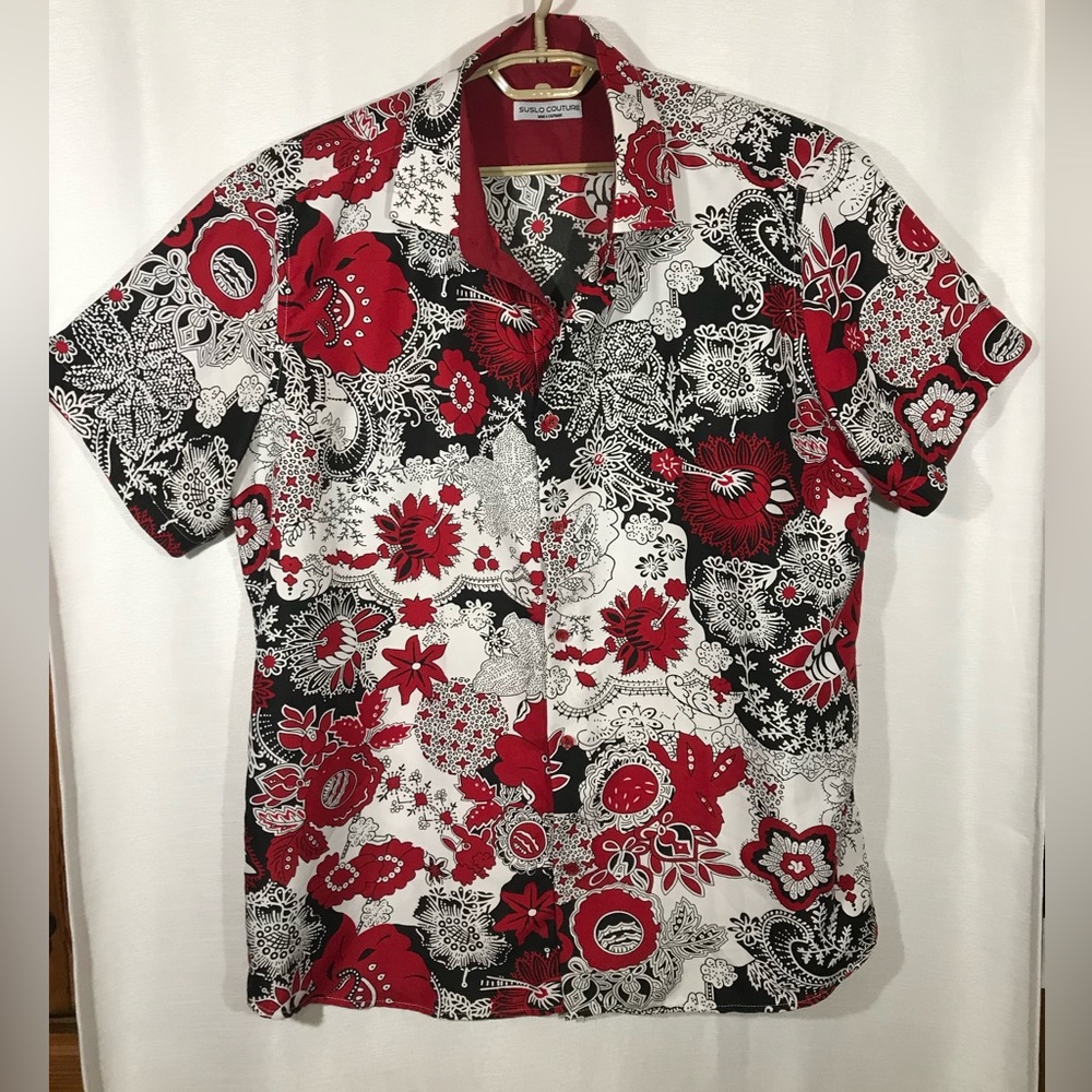 Suslo Couture Hawaiaan print shirt. Men’s 3X slim fit (fits more like a 2X) EUC
